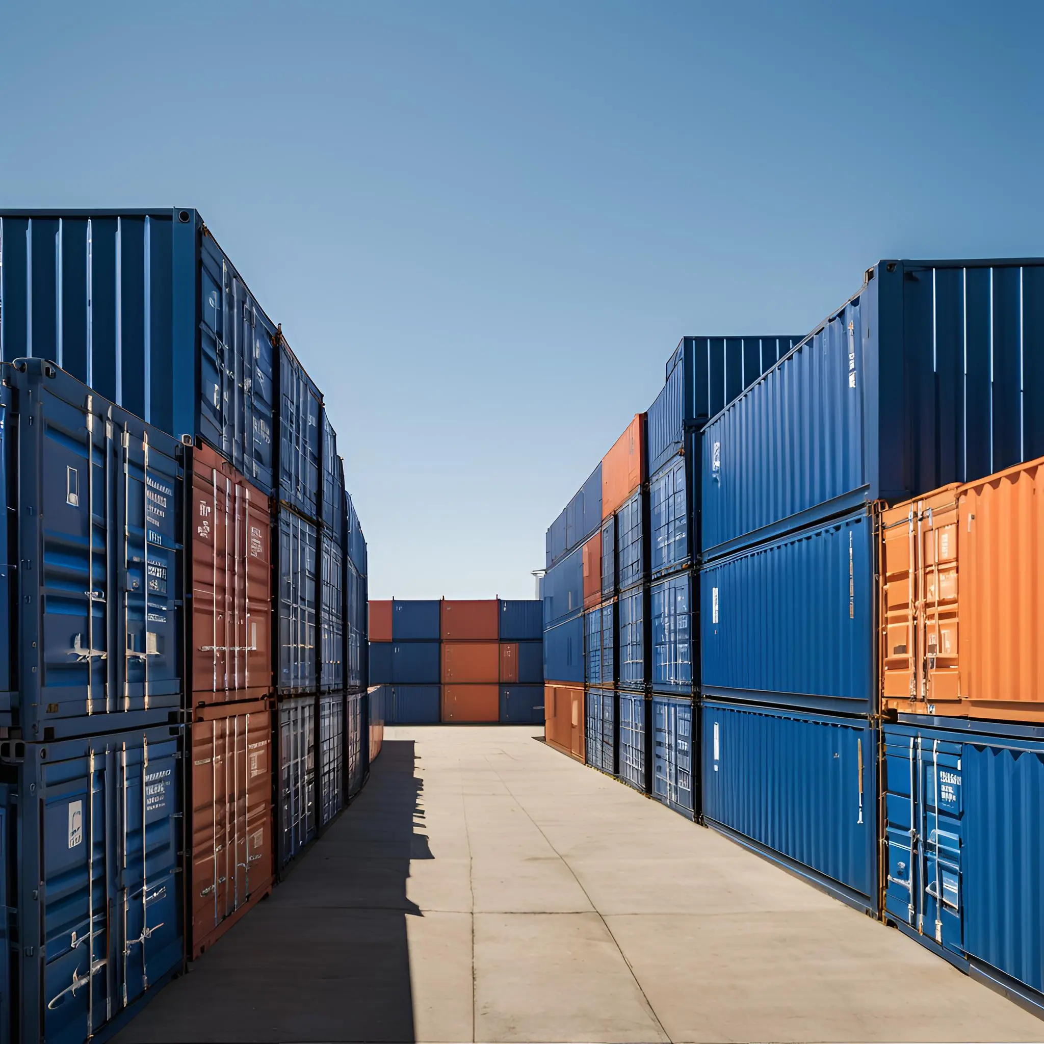 Container yard with numerous containers